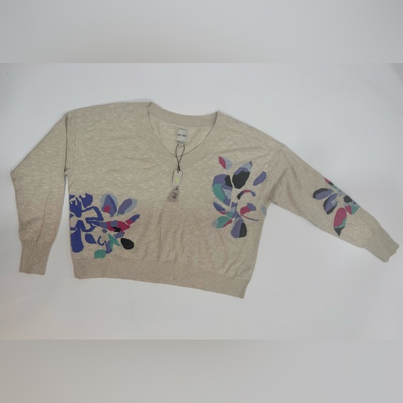 NWT NIC+ZOE BLOOMING SHORT V SWEATER. Size XL - Picture 5 of 9